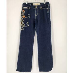 Y2K Enyce Dark Wash Embroidered Denim Jeans Women’s Size 11